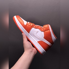 Чистый оригинал Air Jordan 1 Mid Surface AJ1 Джо 1 бело-оранжевый