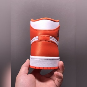 Чистый оригинал Air Jordan 1 Mid Surface AJ1 Джо 1 бело-оранжевый