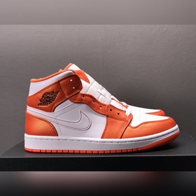 Чистый оригинал Air Jordan 1 Mid Surface AJ1 Джо 1 бело-оранжевый