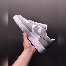 Nk Air Force 107 Low Бело-серые низкие кроссовки Air Force 1 FD97