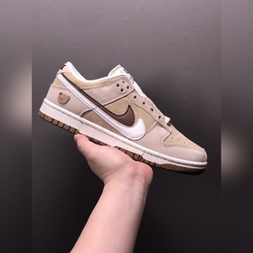 Nk SB Dunk Low 85 бело-коричневые кроссовки с двойным логотипом S