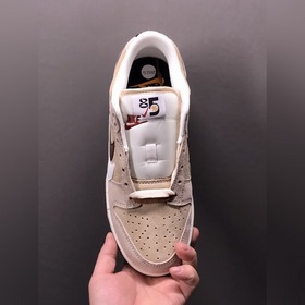 Nk SB Dunk Low 85 бело-коричневые кроссовки с двойным логотипом S