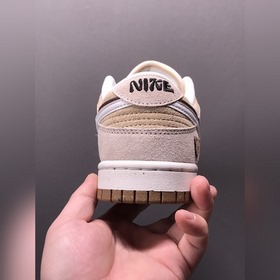 Nk SB Dunk Low 85 бело-коричневые кроссовки с двойным логотипом S