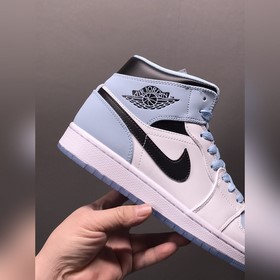 Air Jordan AJ1 Mid AJ1 Джо 1 Ледяной синий Средние баскетбольные 