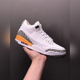 Air Jordan 3 Retro AJ3 Джо 3 бело-желтый с лимонным узором баскет