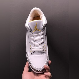 Air Jordan 3 Retro AJ3 Джо 3 бело-желтый с лимонным узором баскет