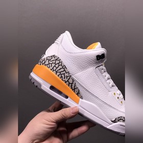 Air Jordan 3 Retro AJ3 Джо 3 бело-желтый с лимонным узором баскет