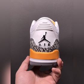 Air Jordan 3 Retro AJ3 Джо 3 бело-желтый с лимонным узором баскет