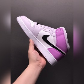 Чистый оригинал Air Jordan 1 Mid GS AJ1 Джо 1 градиентный виногра