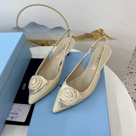 Prada 2023 Изысканные туфли на каблуке Mary Jane. Качественный пр