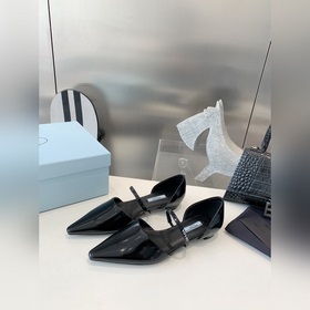 Новые весенние балетки Prada с открытым носком Логотип Prada укра