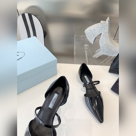 Новые весенние балетки Prada с открытым носком Логотип Prada укра