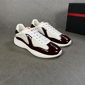 Оригинальные кроссовки PRADA, Prada, импортная кожа с глянцевым п