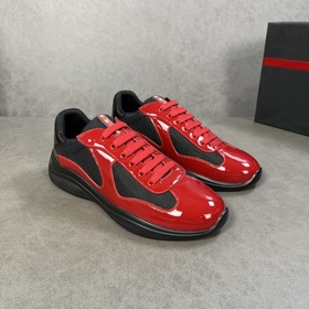 Оригинальные кроссовки PRADA, Prada, импортная кожа с глянцевым п