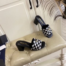 Новые цвета серии PRADA, оригинальная ткань, овечья кожа, каблук 