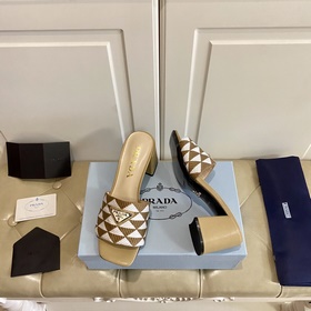 Новые цвета серии PRADA, оригинальная ткань, овечья кожа, каблук 