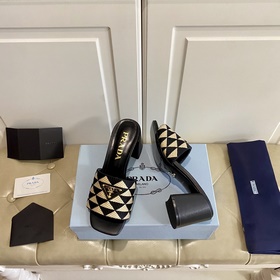 Новые цвета серии PRADA, оригинальная ткань, овечья кожа, каблук 