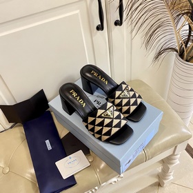 Новые цвета серии PRADA, оригинальная ткань, овечья кожа, каблук 