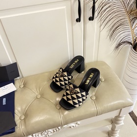 Новые цвета серии PRADA, оригинальная ткань, овечья кожа, каблук 
