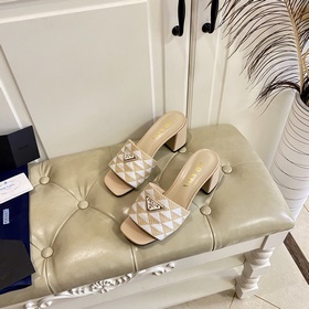 Новые цвета серии PRADA, оригинальная ткань, овечья кожа, каблук 