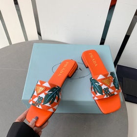 2023 — PRADA Плетеные цветы с вышивкой, плоские сандалии, новейша