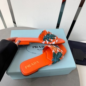 2023 — PRADA Плетеные цветы с вышивкой, плоские сандалии, новейша