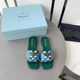 2023 — PRADA Плата с вышитыми цветами плоской подошвой, новейшая