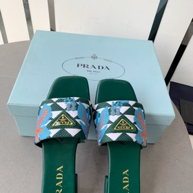2023 — PRADA Плата с вышитыми цветами плоской подошвой, новейшая 