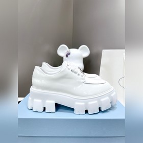 Высшая версия Новая модель черных туфель Prada из телячьей кожи 