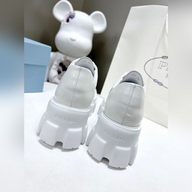 Высшая версия Новая модель черных туфель Prada из телячьей кожи 