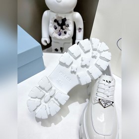 Высшая версия Новая модель черных туфель Prada из телячьей кожи 