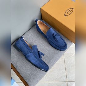 Оригинальное качество Tods. Кожаные туфли Tods. Новая модель, син