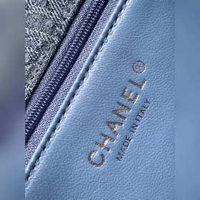 23p Chanel Camellia Denim Square Wallet Серебристый цвет Chanel д