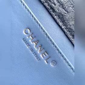 23p Chanel Camellia Denim Square Wallet Серебристый цвет Chanel д