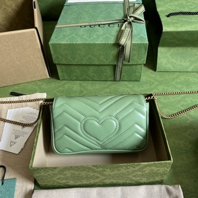 GG Marmont Chain Macaron серия мини-сумочка светло-зеленого цвета