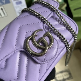 GG Marmont Chain Macaron серия мини-сумочка светло-лилового цвета