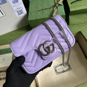 GG Marmont Chain Macaron серия мини-сумочка светло-лилового цвета