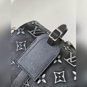 M21448 Черная сумка City Keepall из кожи с эффектом выцветания, у