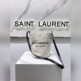 SAlNT LAURENT Новая модель сумки-ведра из парусины. Внутри имеетс
