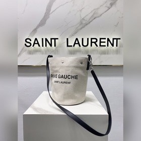 SAlNT LAURENT Новая модель сумки-ведра из парусины. Внутри имеетс