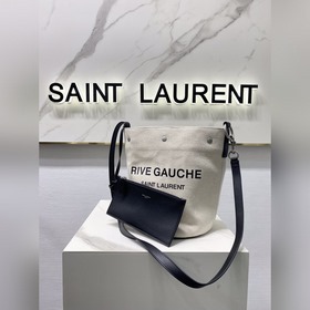 SAlNT LAURENT Новая модель сумки-ведра из парусины. Внутри имеетс