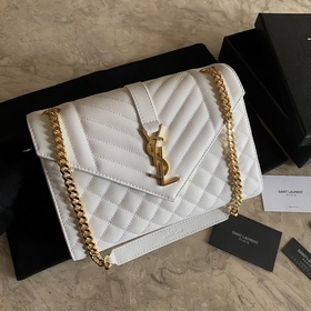 Чисто белая классическая сумка YSL Saint Laurent с классическим у