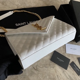 Чисто белая классическая сумка YSL Saint Laurent с классическим у