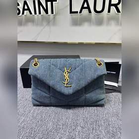 YSL Loulou puffer из джинсовой серии отличается высокой эстетикой