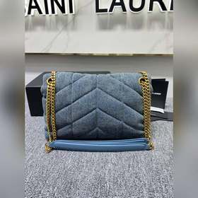 YSL Loulou puffer из джинсовой серии отличается высокой эстетикой