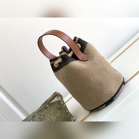 Новинка TEEN CELINE Сумка из кожи с шнурком Бежевый / Коричневый 