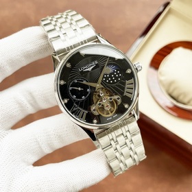 Элегантные мужские часы Longines с большим маятником и фазой луны