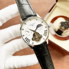 Элегантные мужские часы Longines с большим маятником и фазой луны