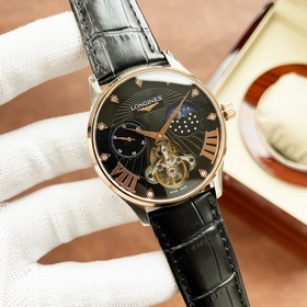 Элегантные мужские часы Longines с большим маятником и фазой луны