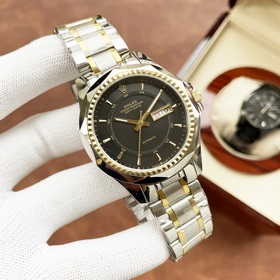 Роскошные мужские часы Rolex. Классический дизайн с тремя стрелка